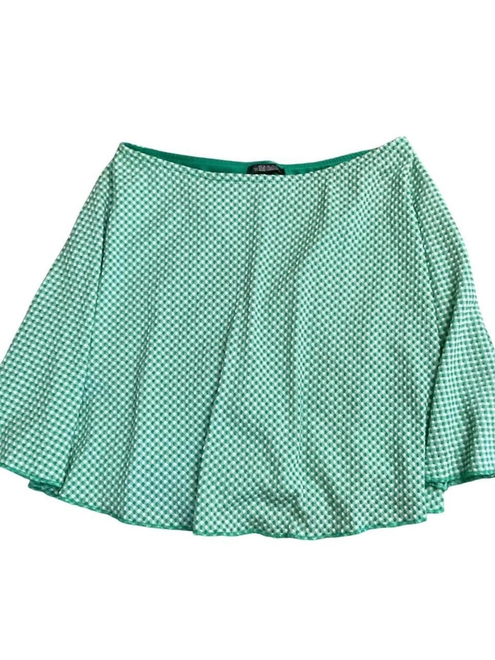 Wild Fable Green and White Gingham Seersucker Mid-Rise Skort